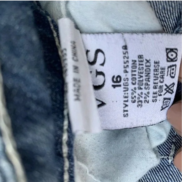 Vigoss Slim Boot Jeans Size 16 Blue Embroidery Distress Stretch 5 Pockets - Picture 6 of 6